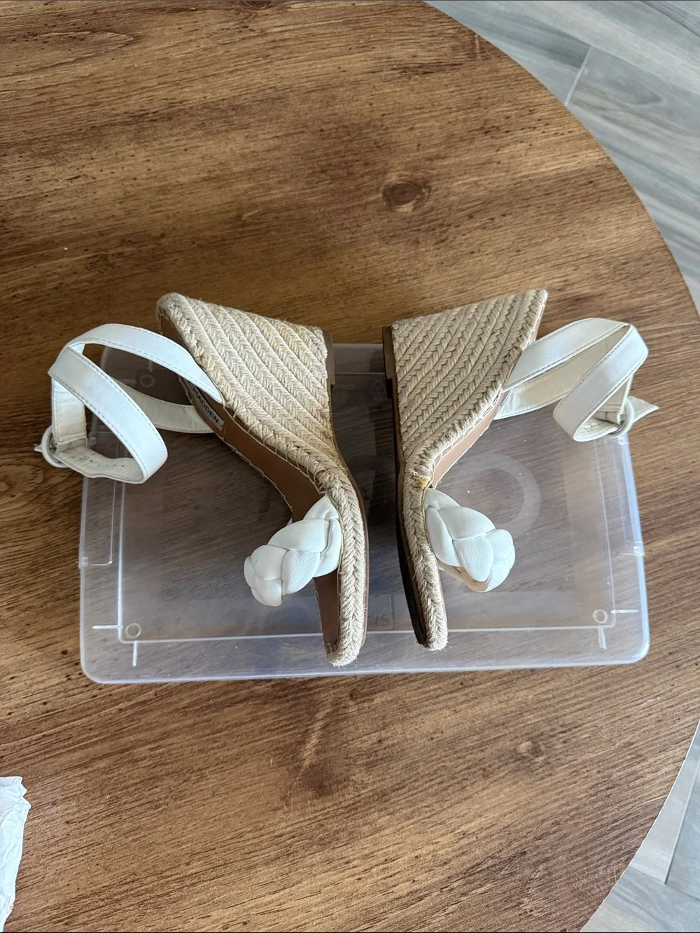 Steve Madden White Braided Espadrille Sandals